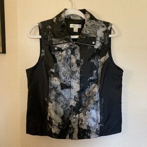 Christopher Banks Metallic Floral Vest Size M